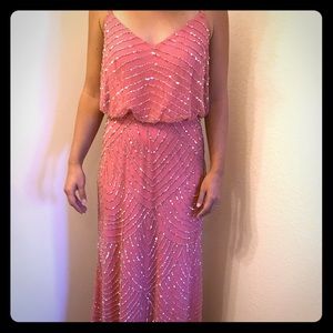 Adrianna Papell Beaded Blouson Gown (Pink)